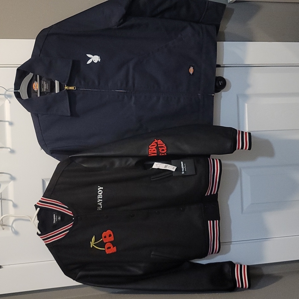 Playboy bomber size xs/s womens, Playboy Dickies work coat size medium unisex